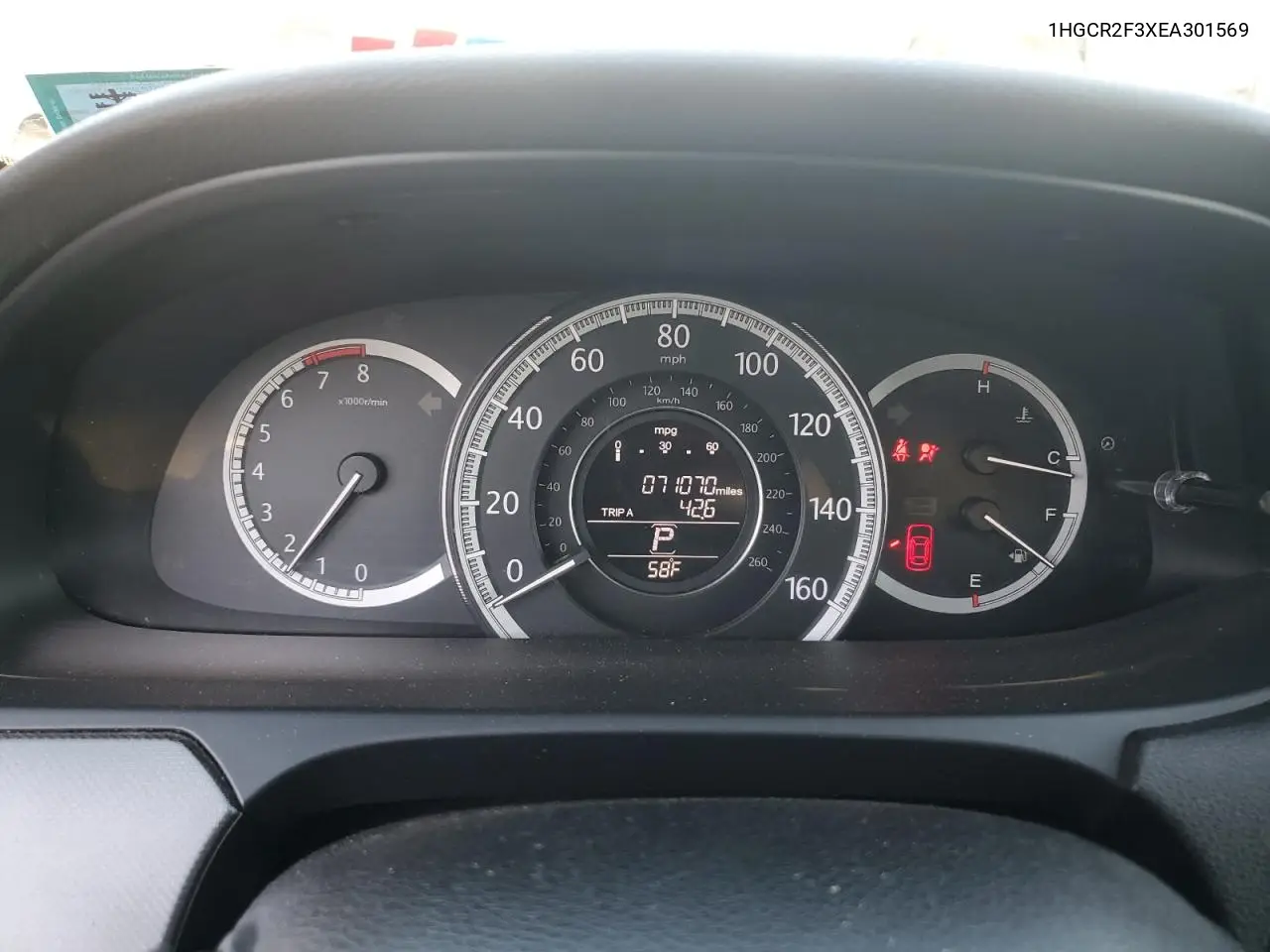 1HGCR2F3XEA301569 2014 Honda Accord Lx