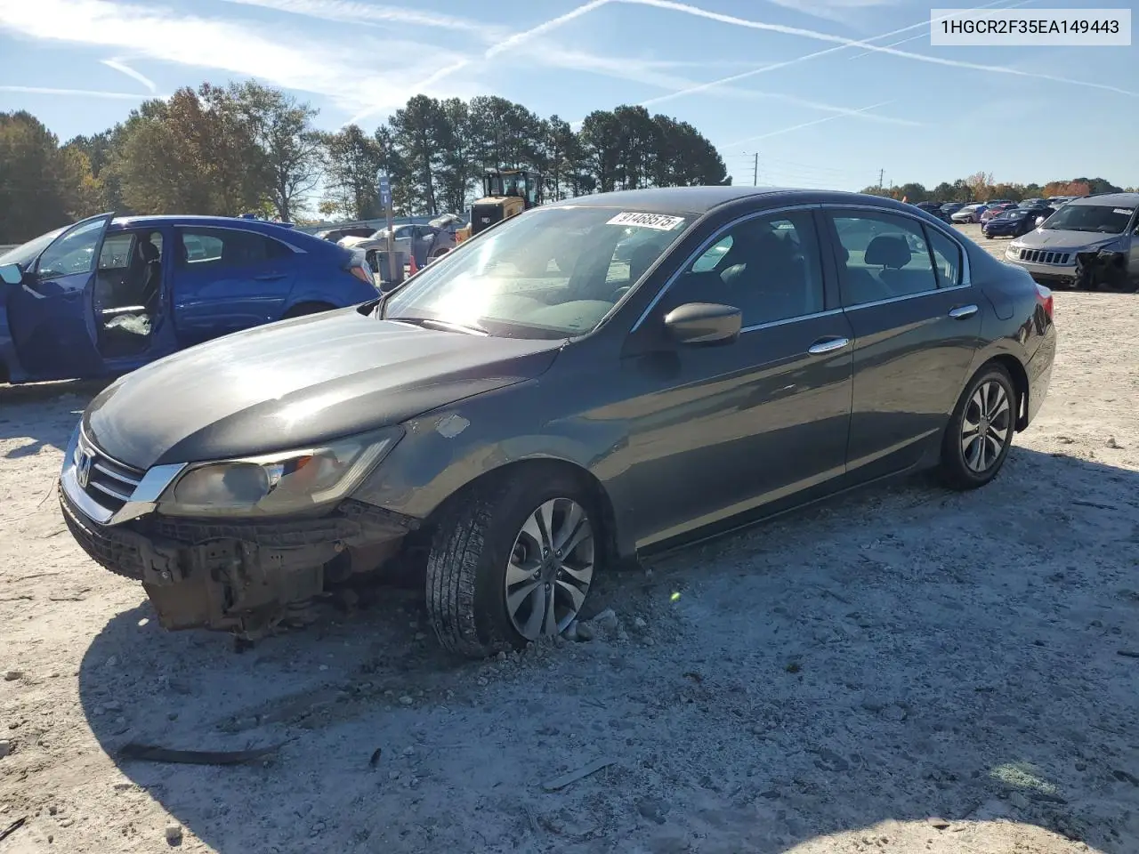 1HGCR2F35EA149443 2014 Honda Accord Lx