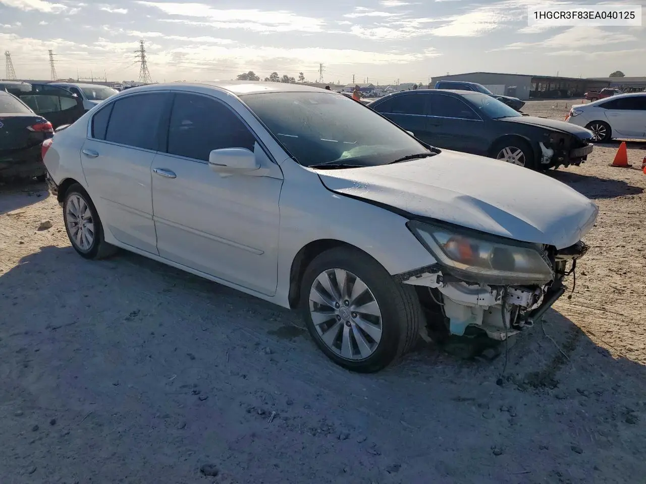 1HGCR3F83EA040125 2014 Honda Accord Exl
