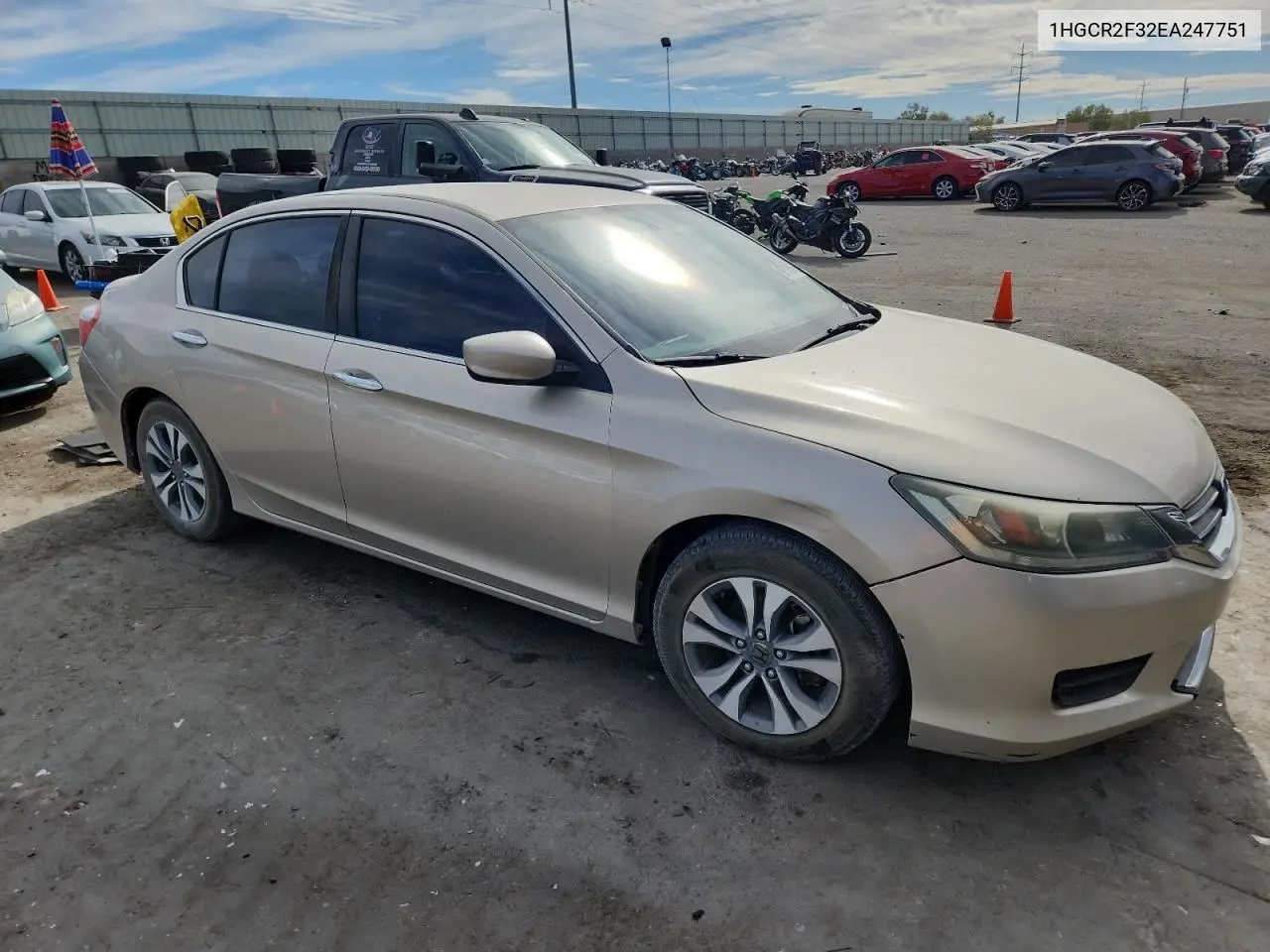 1HGCR2F32EA247751 2014 Honda Accord Lx