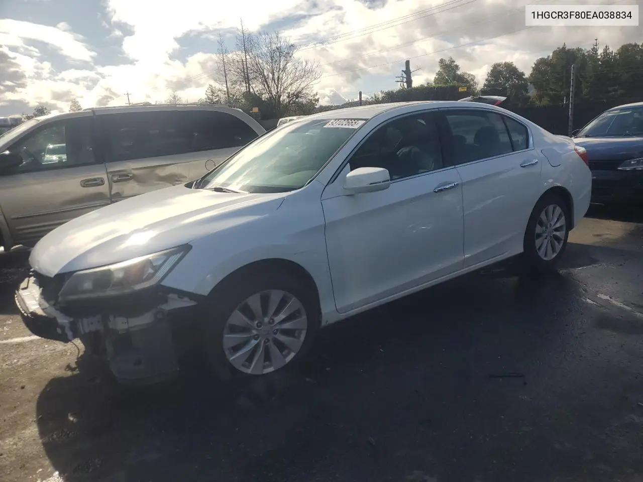 1HGCR3F80EA038834 2014 Honda Accord Exl