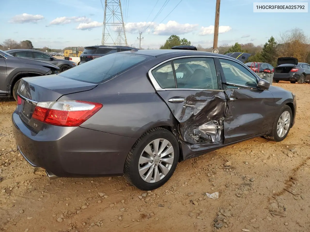 1HGCR3F80EA025792 2014 Honda Accord Exl