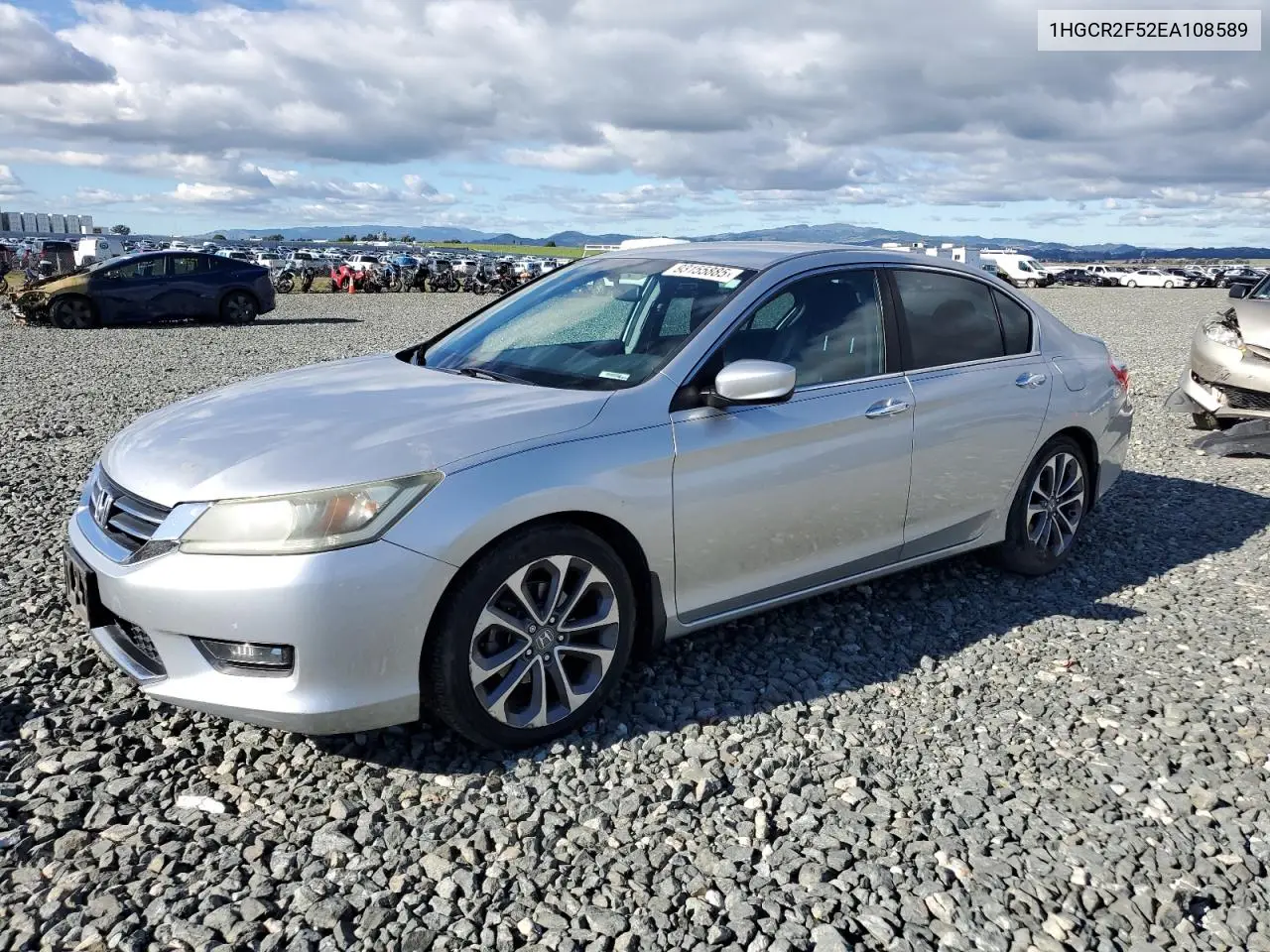 1HGCR2F52EA108589 2014 Honda Accord Sport