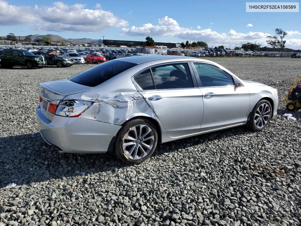 1HGCR2F52EA108589 2014 Honda Accord Sport