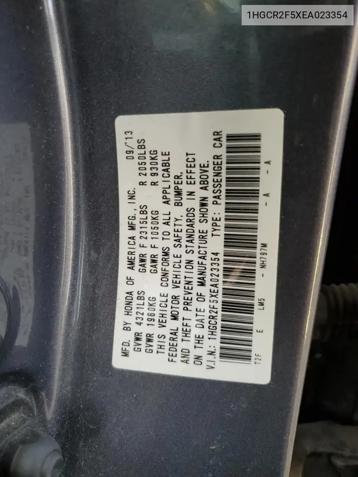 1HGCR2F5XEA023354 2014 Honda Accord Sport