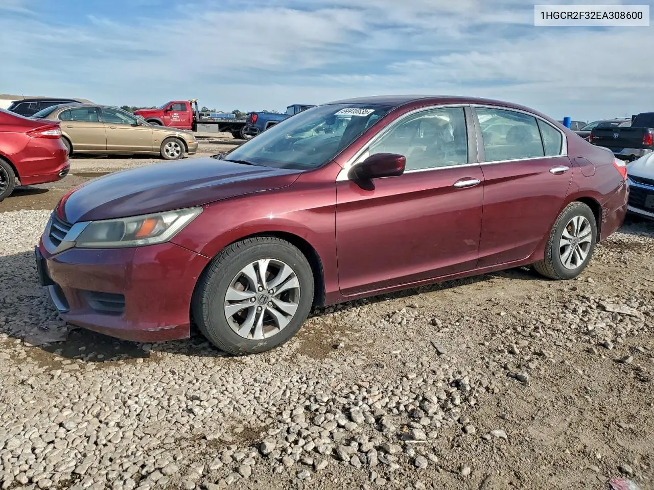 1HGCR2F32EA308600 2014 Honda Accord Lx