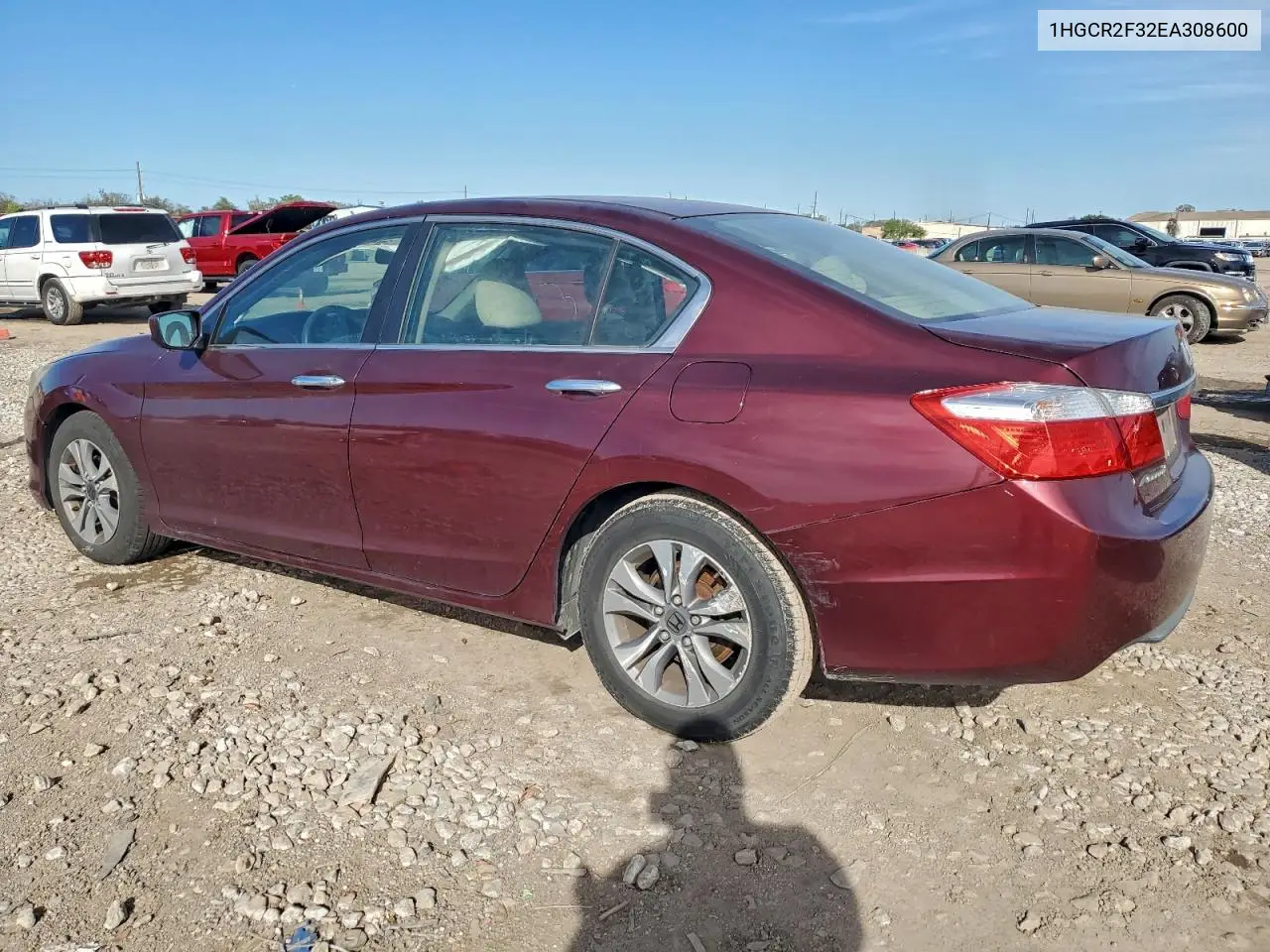 1HGCR2F32EA308600 2014 Honda Accord Lx