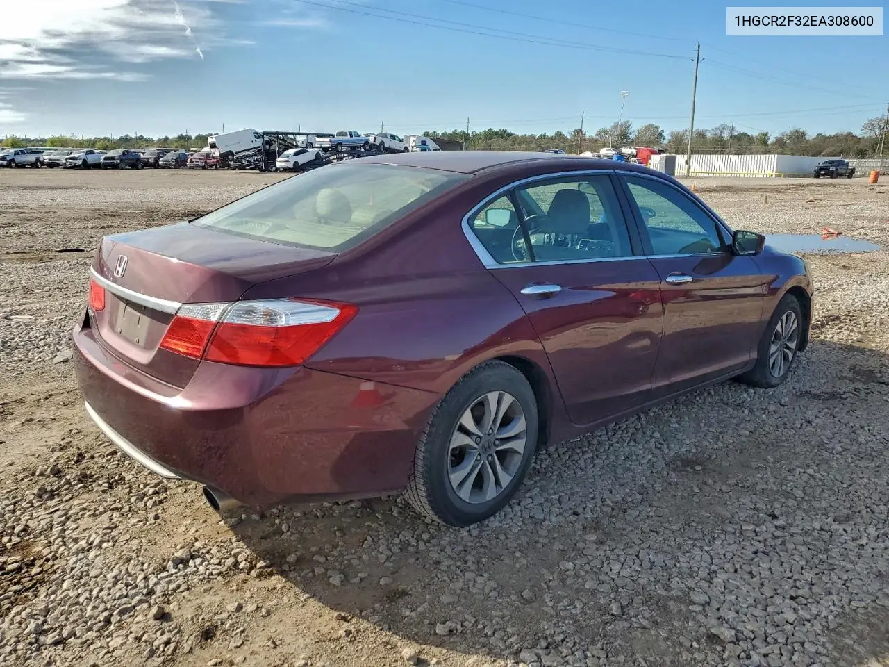1HGCR2F32EA308600 2014 Honda Accord Lx