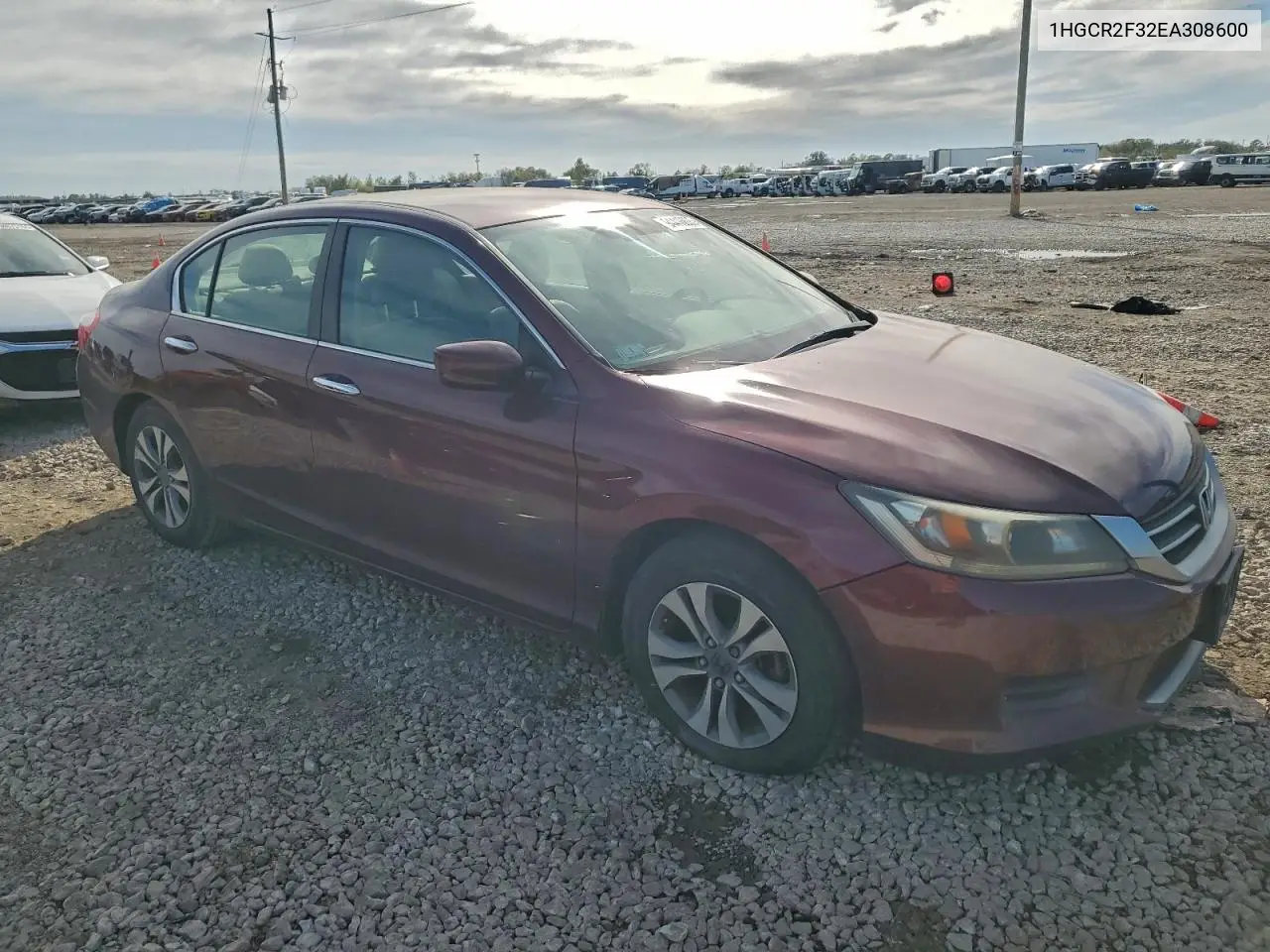 1HGCR2F32EA308600 2014 Honda Accord Lx