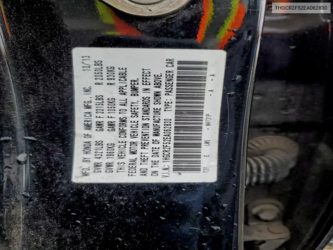 1HGCR2F52EA062830 2014 Honda Accord Sport