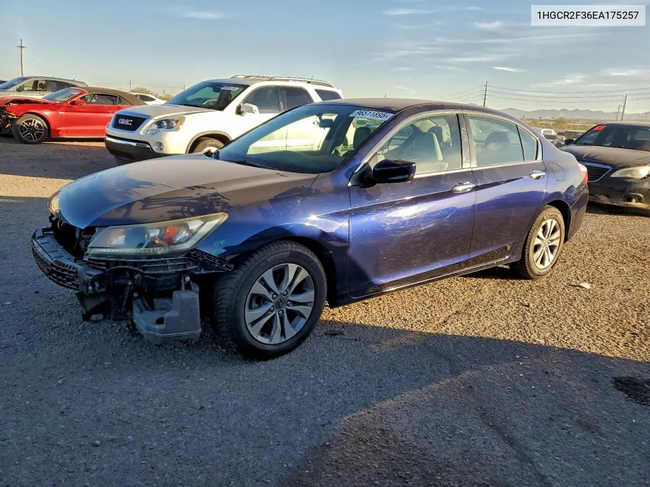 1HGCR2F36EA175257 2014 Honda Accord Lx