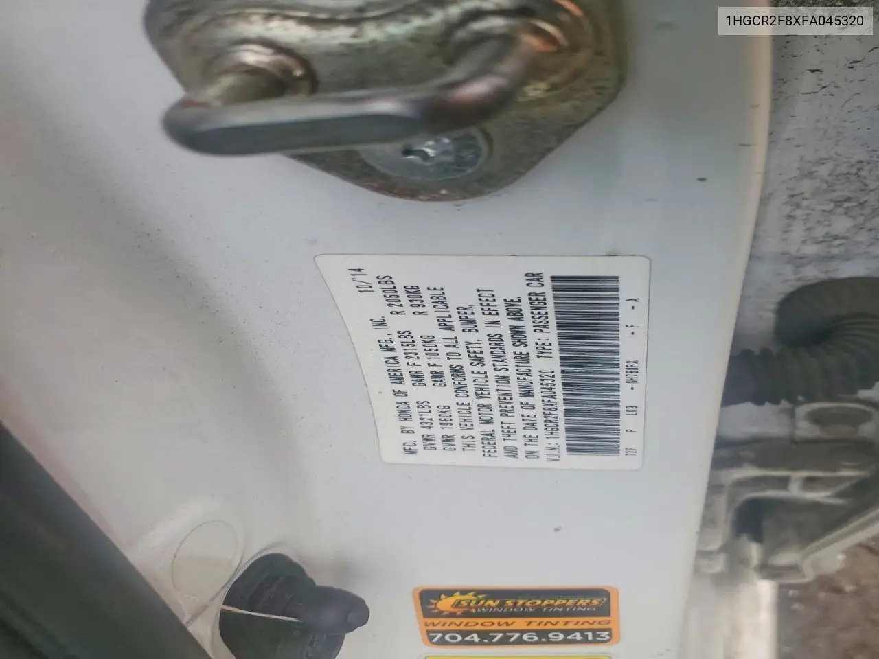 1HGCR2F8XFA045320 2015 Honda Accord Exl