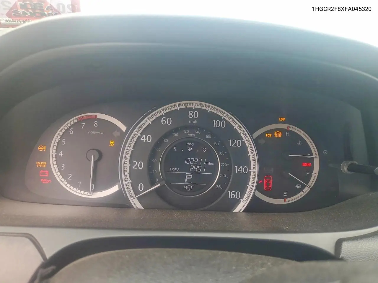 1HGCR2F8XFA045320 2015 Honda Accord Exl