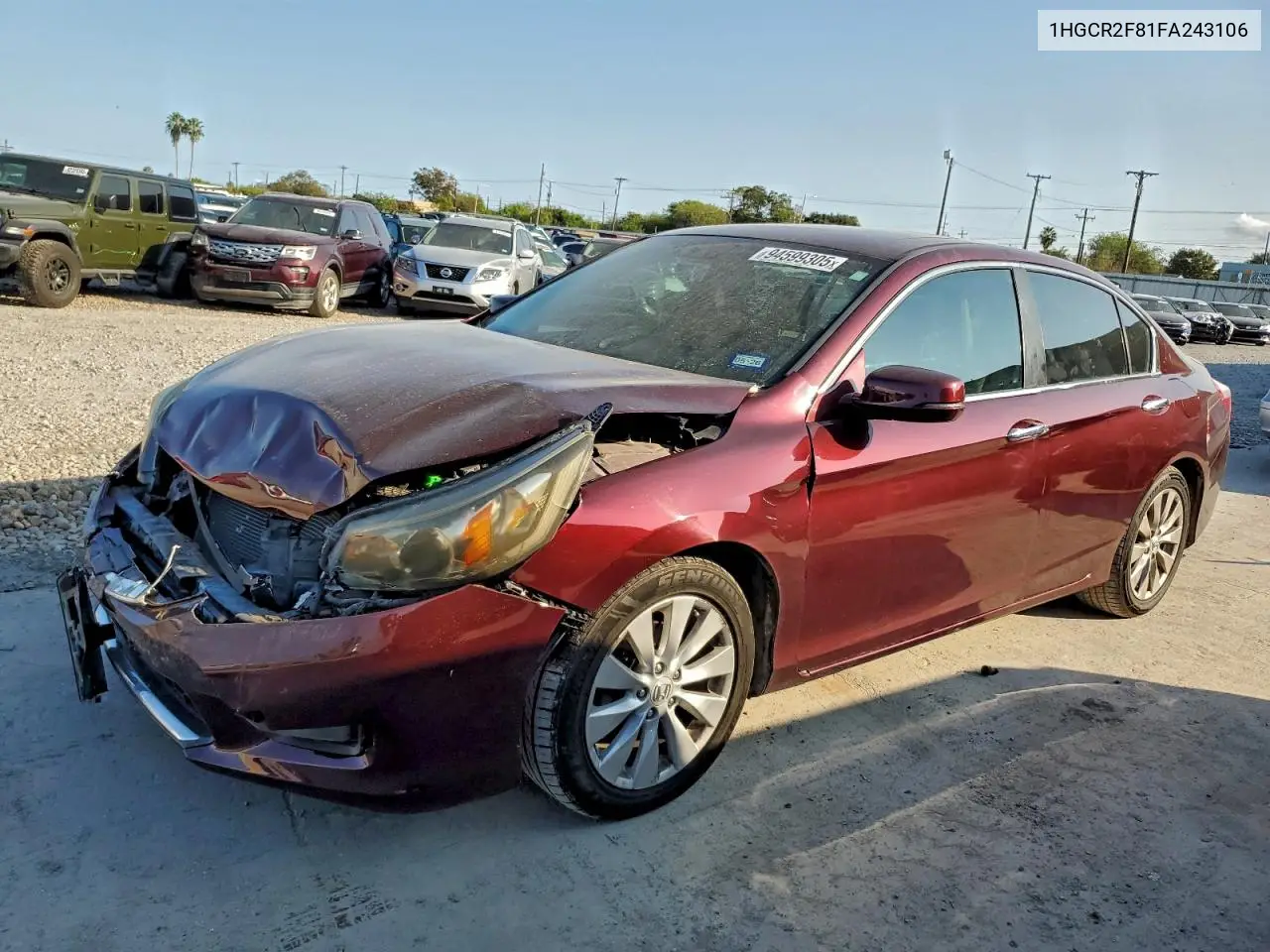 1HGCR2F81FA243106 2015 Honda Accord Exl