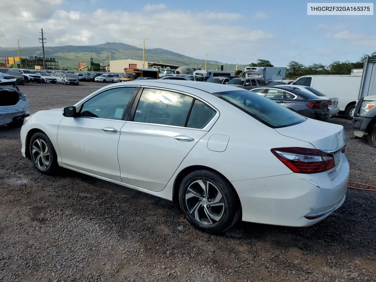 2016 Honda Accord Lx VIN: 1HGCR2F32GA165375 Lot: 57709444