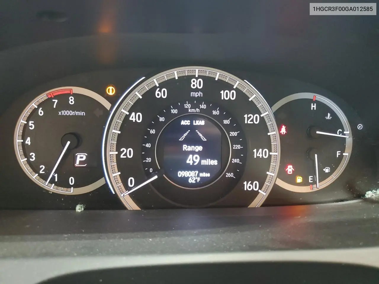 1HGCR3F00GA012585 2016 Honda Accord Exl