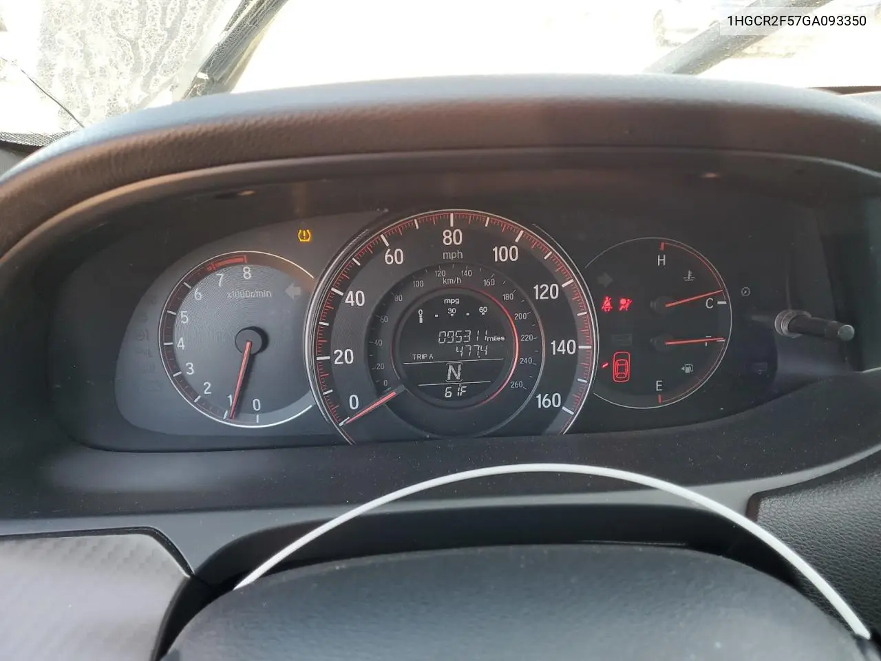 1HGCR2F57GA093350 2016 Honda Accord Sport