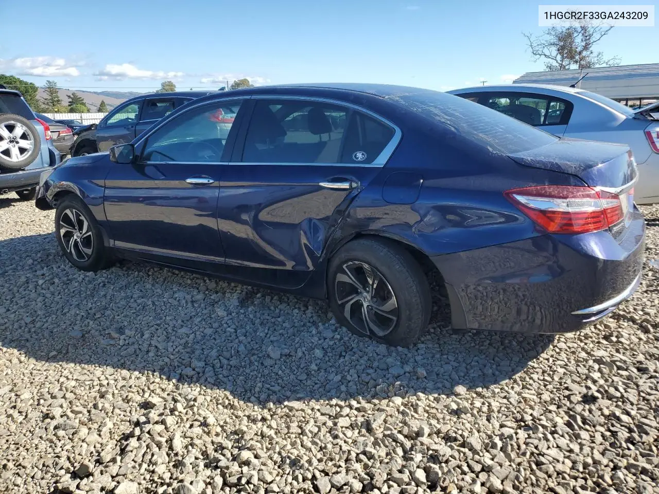 1HGCR2F33GA243209 2016 Honda Accord Lx