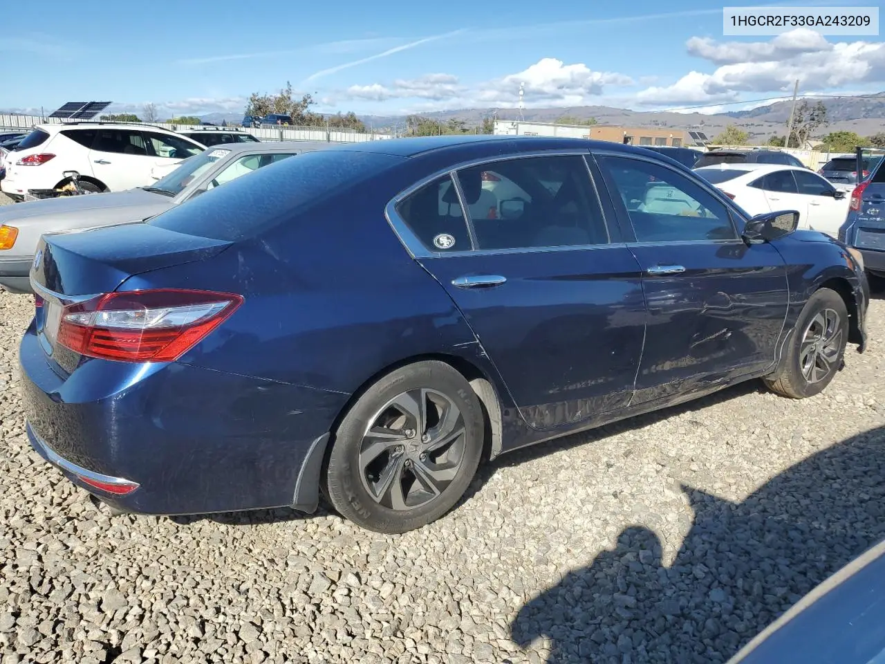1HGCR2F33GA243209 2016 Honda Accord Lx