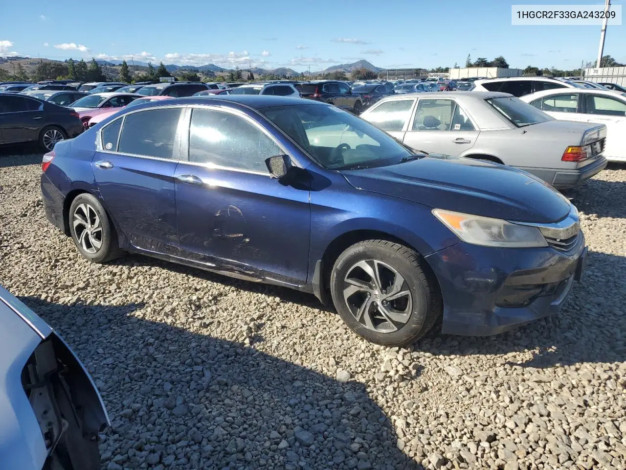 1HGCR2F33GA243209 2016 Honda Accord Lx