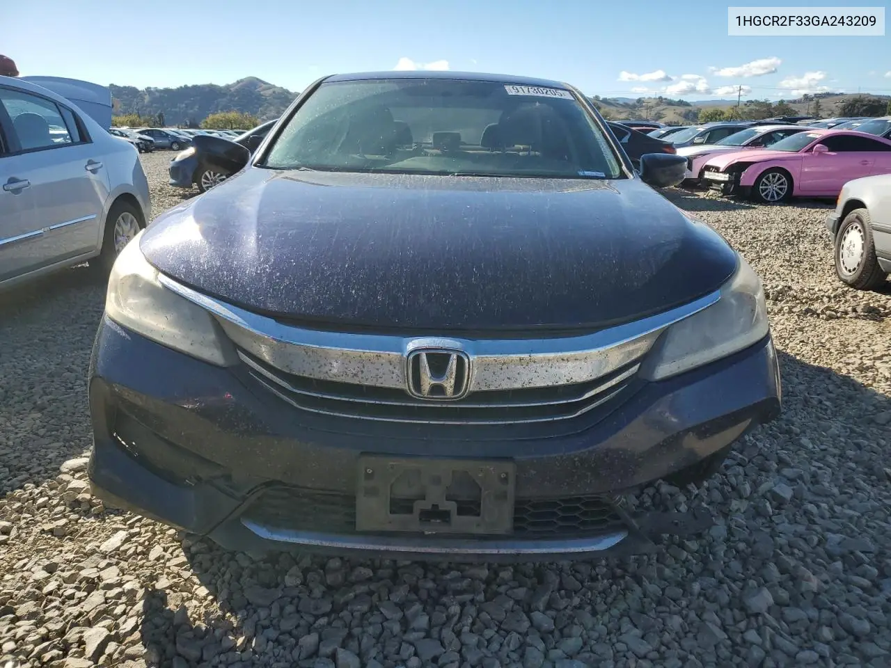 1HGCR2F33GA243209 2016 Honda Accord Lx