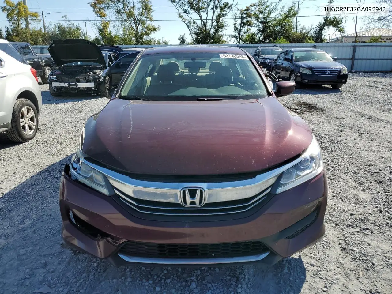 1HGCR2F37GA092942 2016 Honda Accord Lx