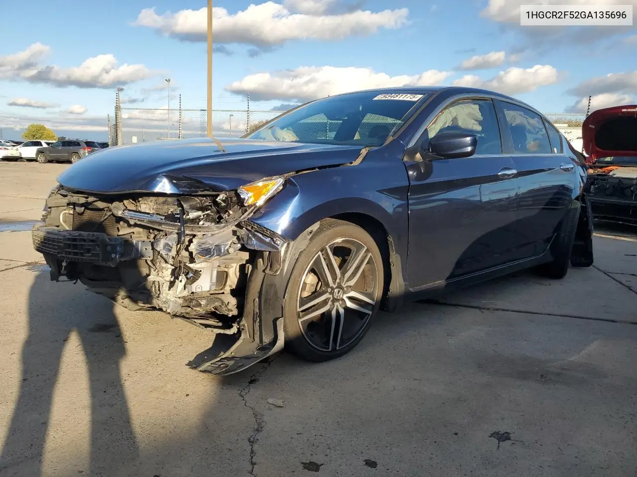 1HGCR2F52GA135696 2016 Honda Accord Sport