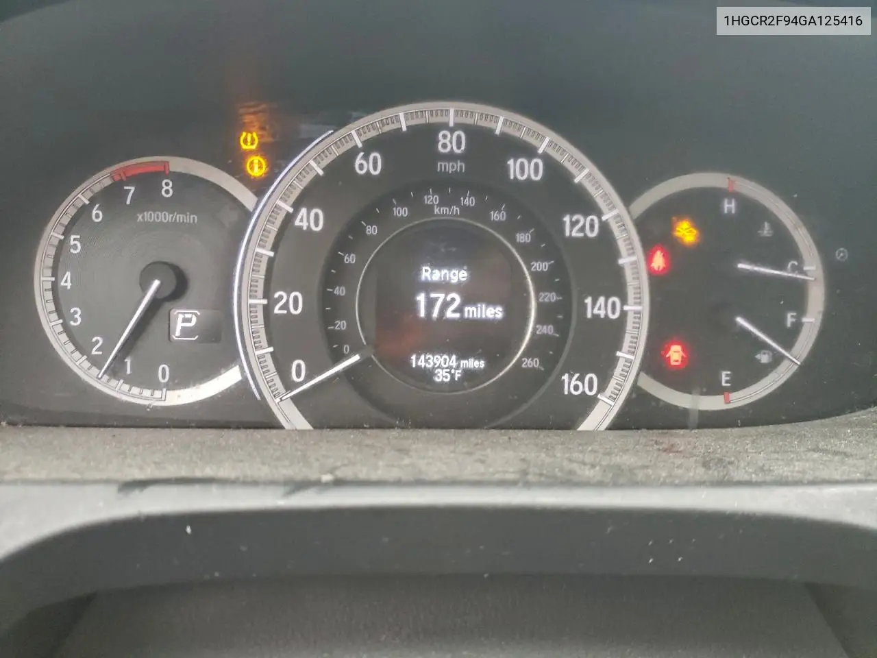1HGCR2F94GA125416 2016 Honda Accord Exl