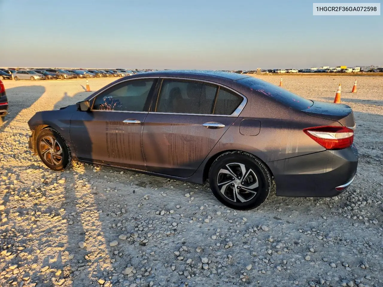 1HGCR2F36GA072598 2016 Honda Accord Lx