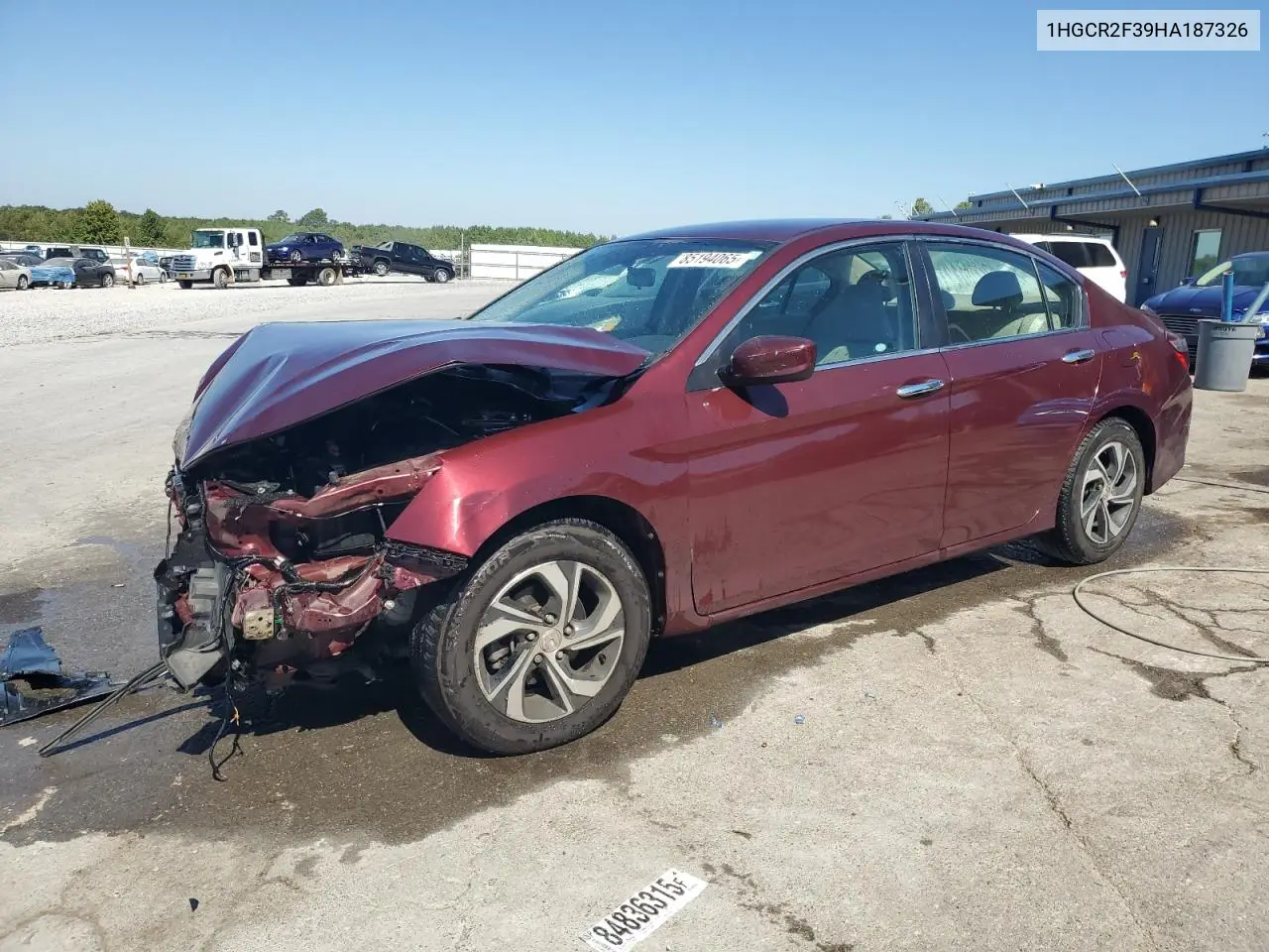 1HGCR2F39HA187326 2017 Honda Accord Lx