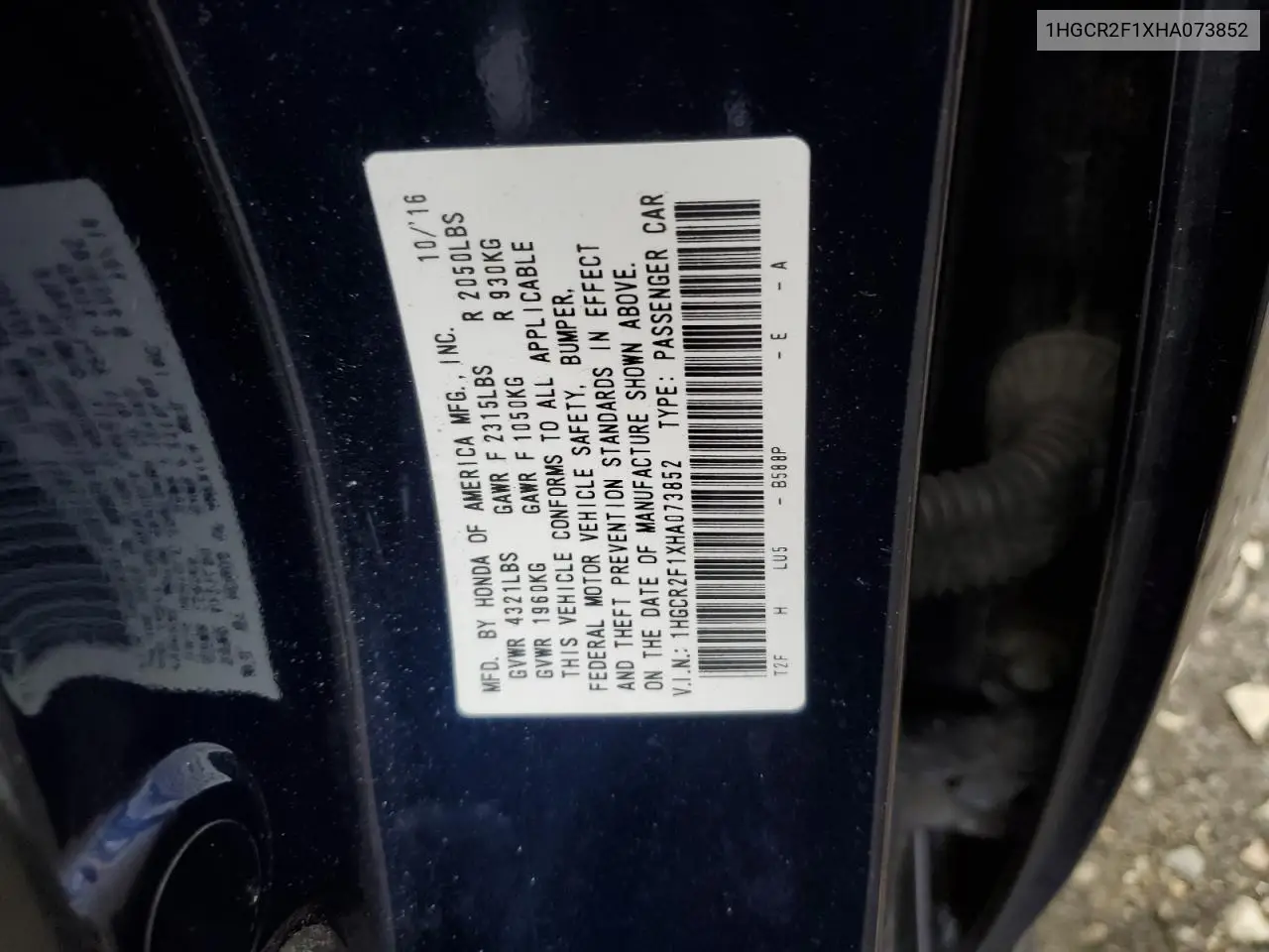 1HGCR2F1XHA073852 2017 Honda Accord Sport Special Edition