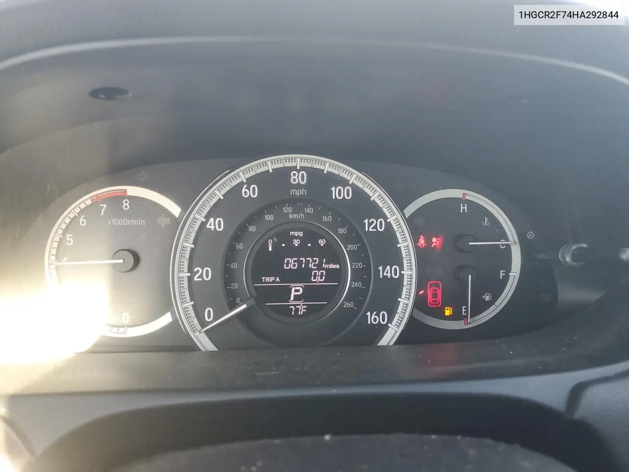 1HGCR2F74HA292844 2017 Honda Accord Ex