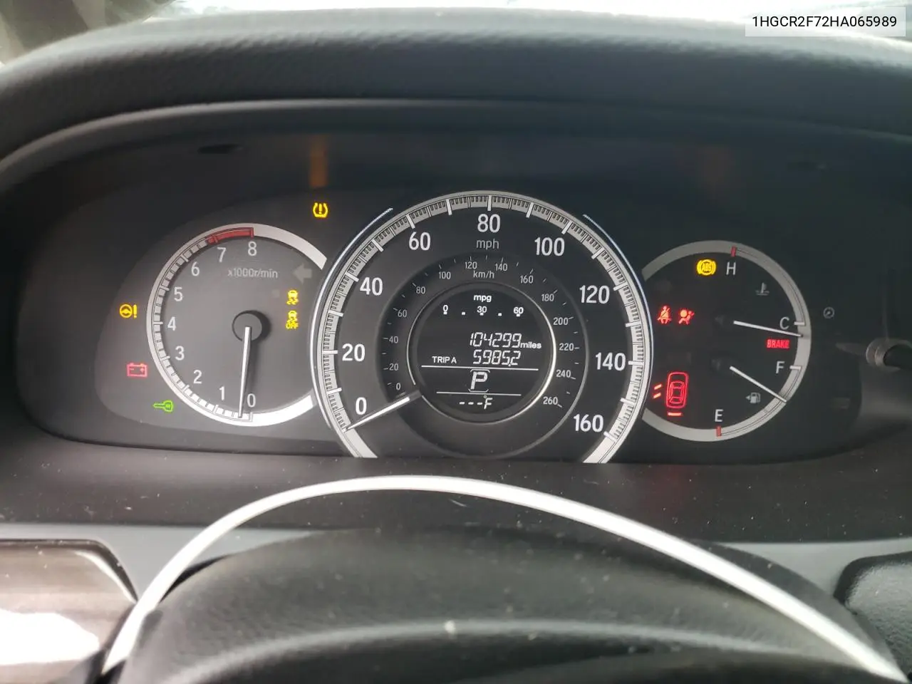1HGCR2F72HA065989 2017 Honda Accord Ex
