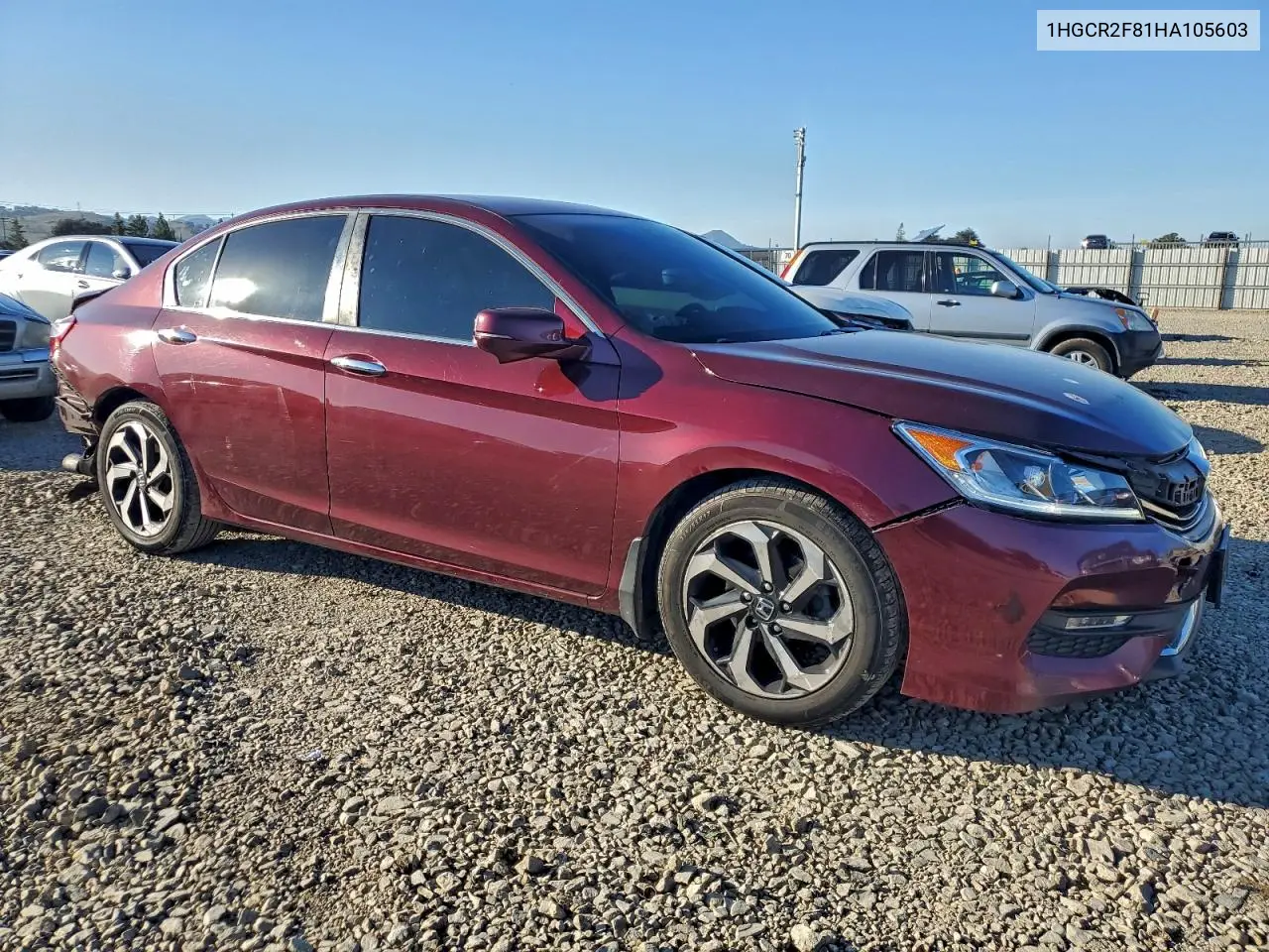1HGCR2F81HA105603 2017 Honda Accord Exl