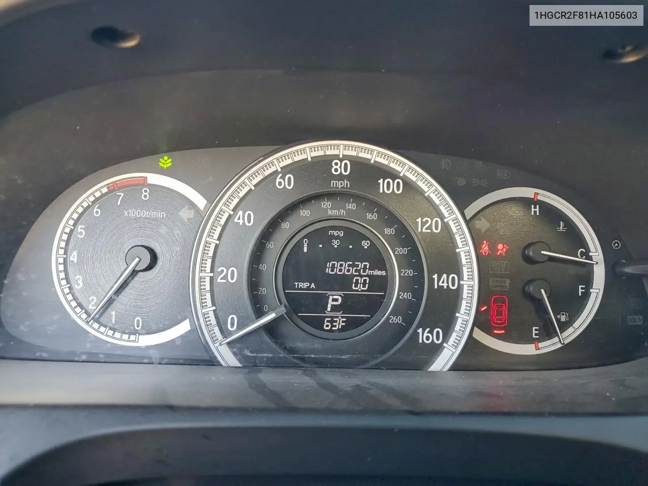 1HGCR2F81HA105603 2017 Honda Accord Exl