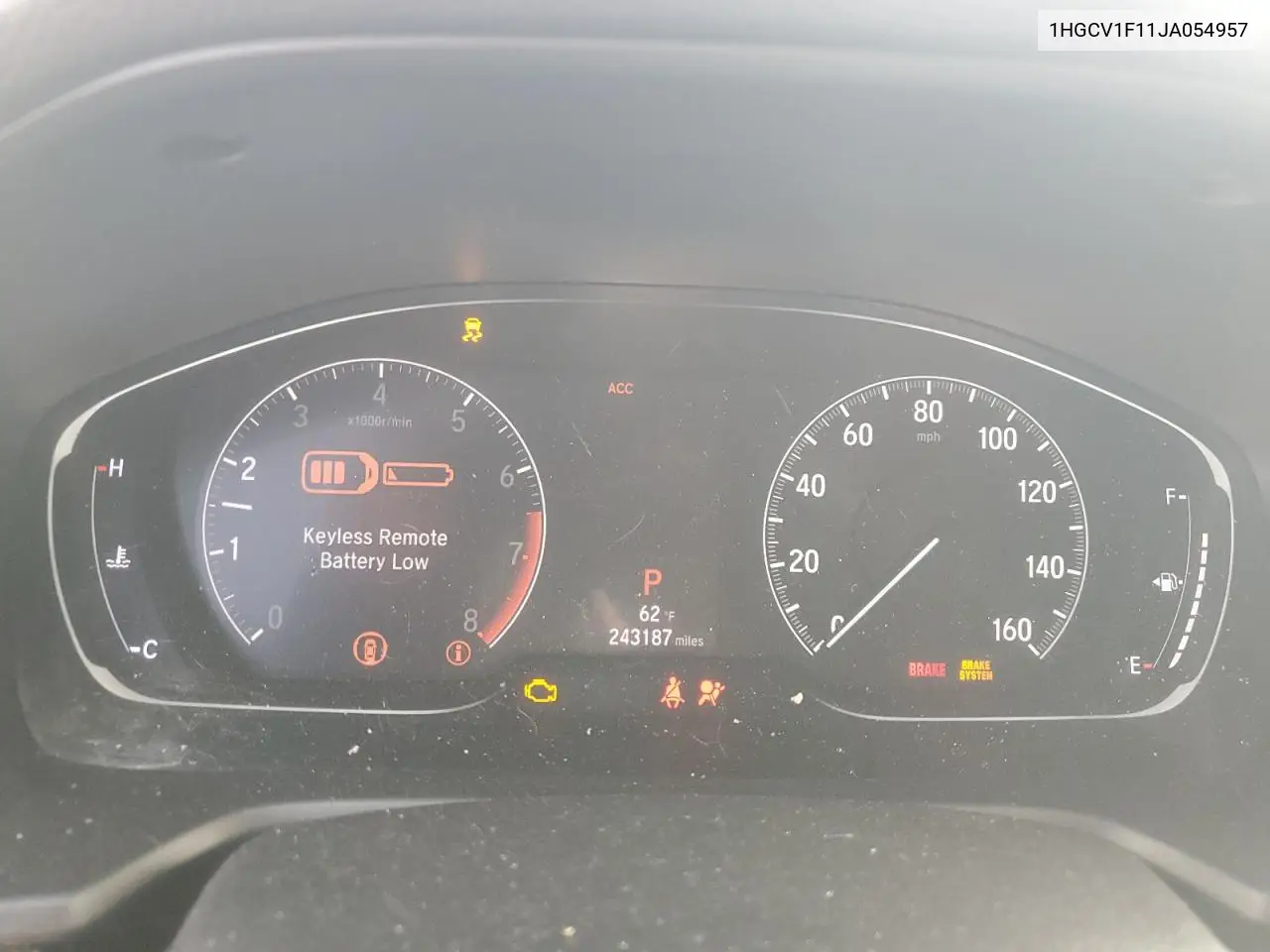 1HGCV1F11JA054957 2018 Honda Accord Lx