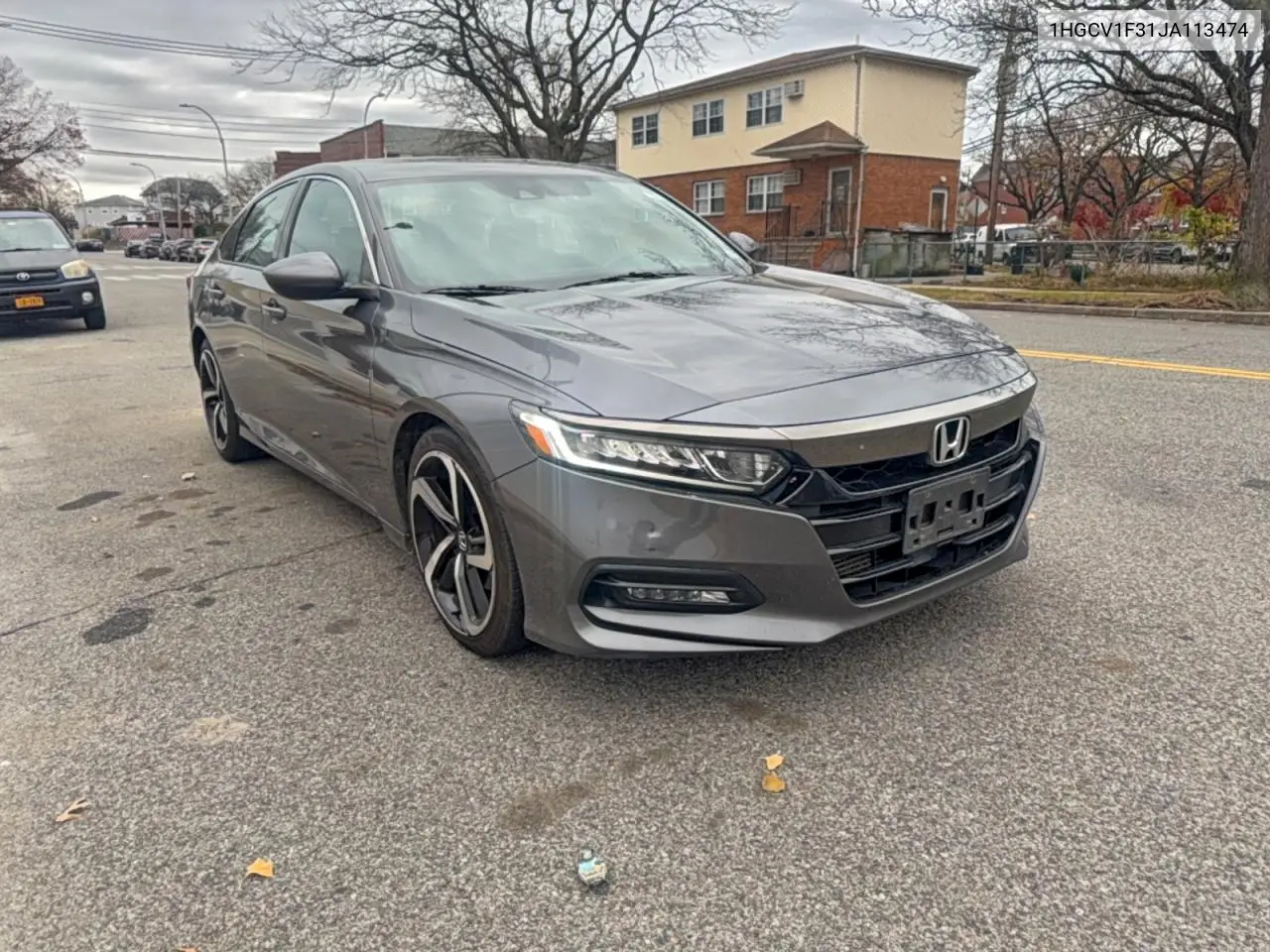1HGCV1F31JA113474 2018 Honda Accord Sport