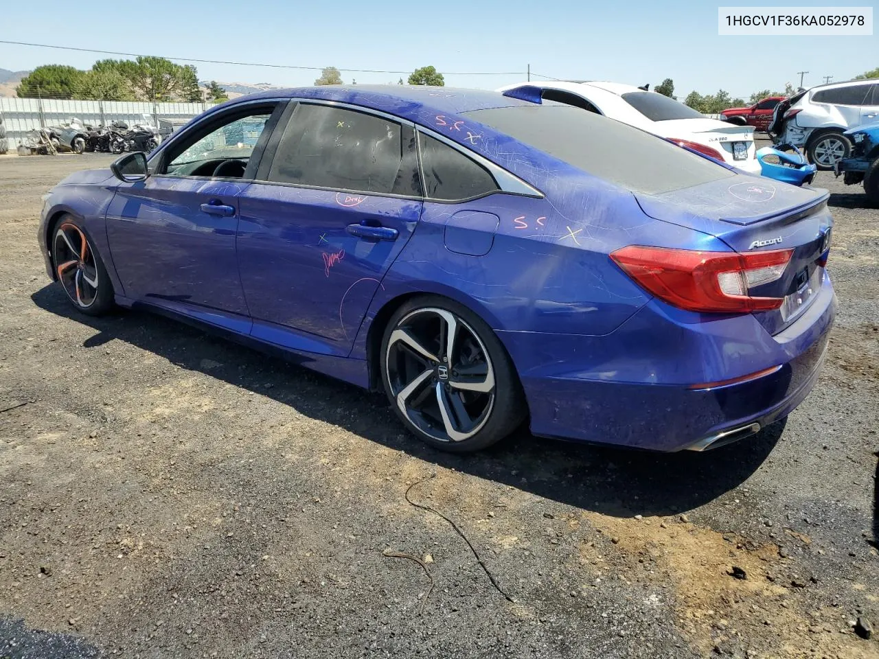 2019 Honda Accord Sport VIN: 1HGCV1F36KA052978 Lot: 62133444