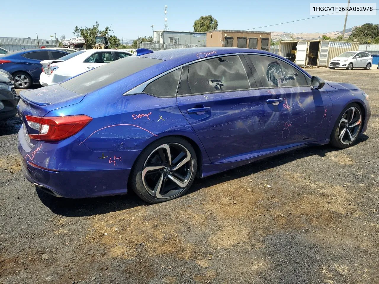 2019 Honda Accord Sport VIN: 1HGCV1F36KA052978 Lot: 62133444