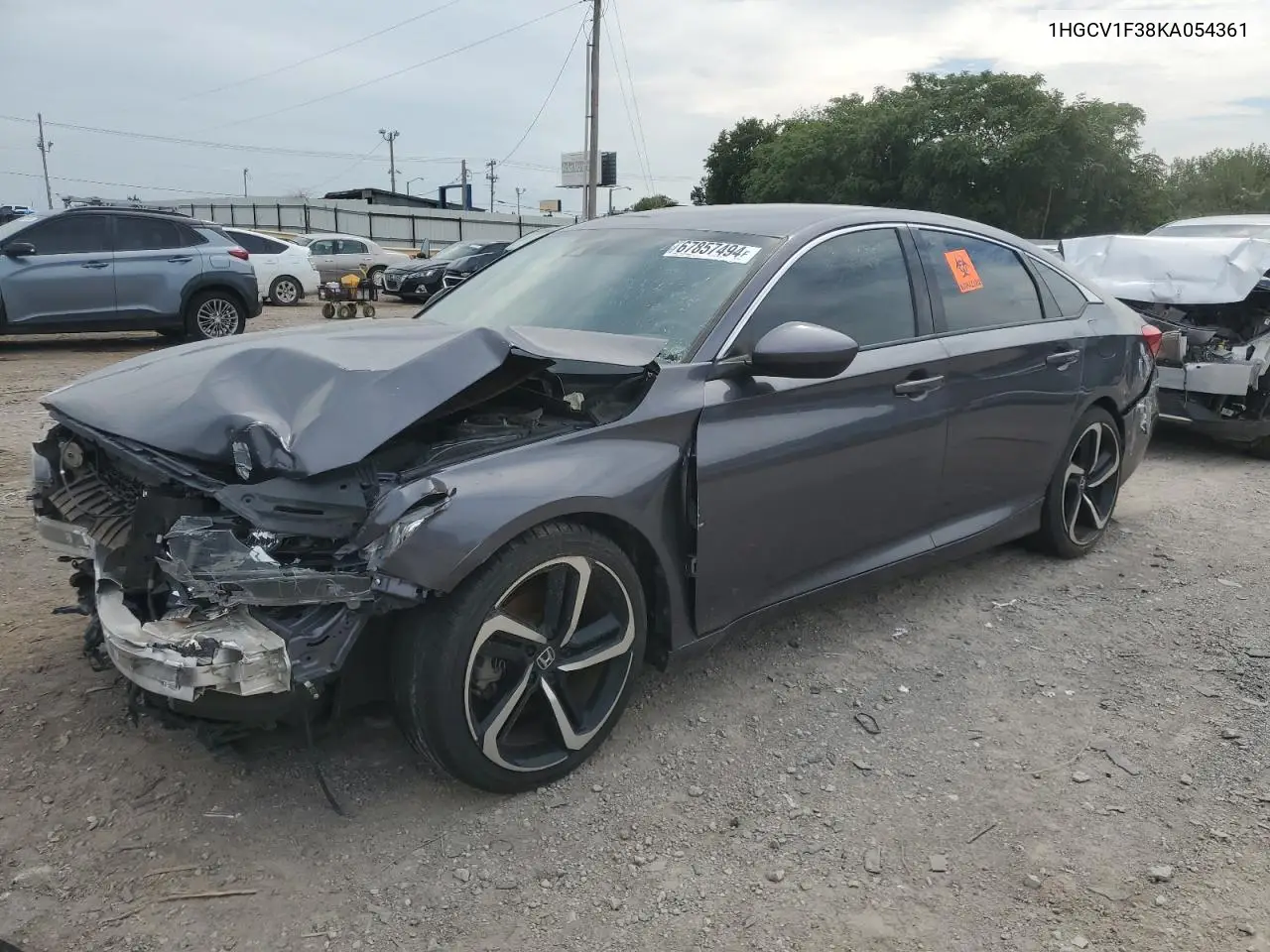 1HGCV1F38KA054361 2019 Honda Accord Sport