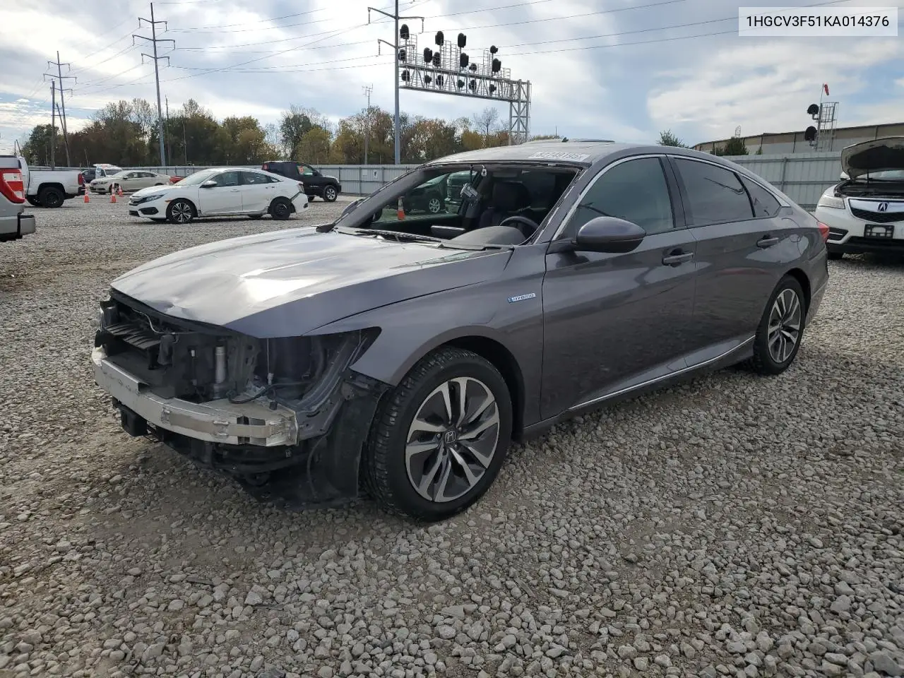 1HGCV3F51KA014376 2019 Honda Accord Hybrid Exl