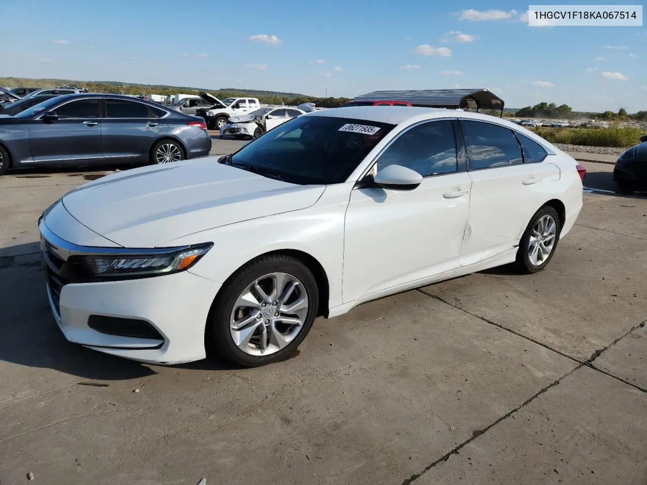 1HGCV1F18KA067514 2019 Honda Accord Lx