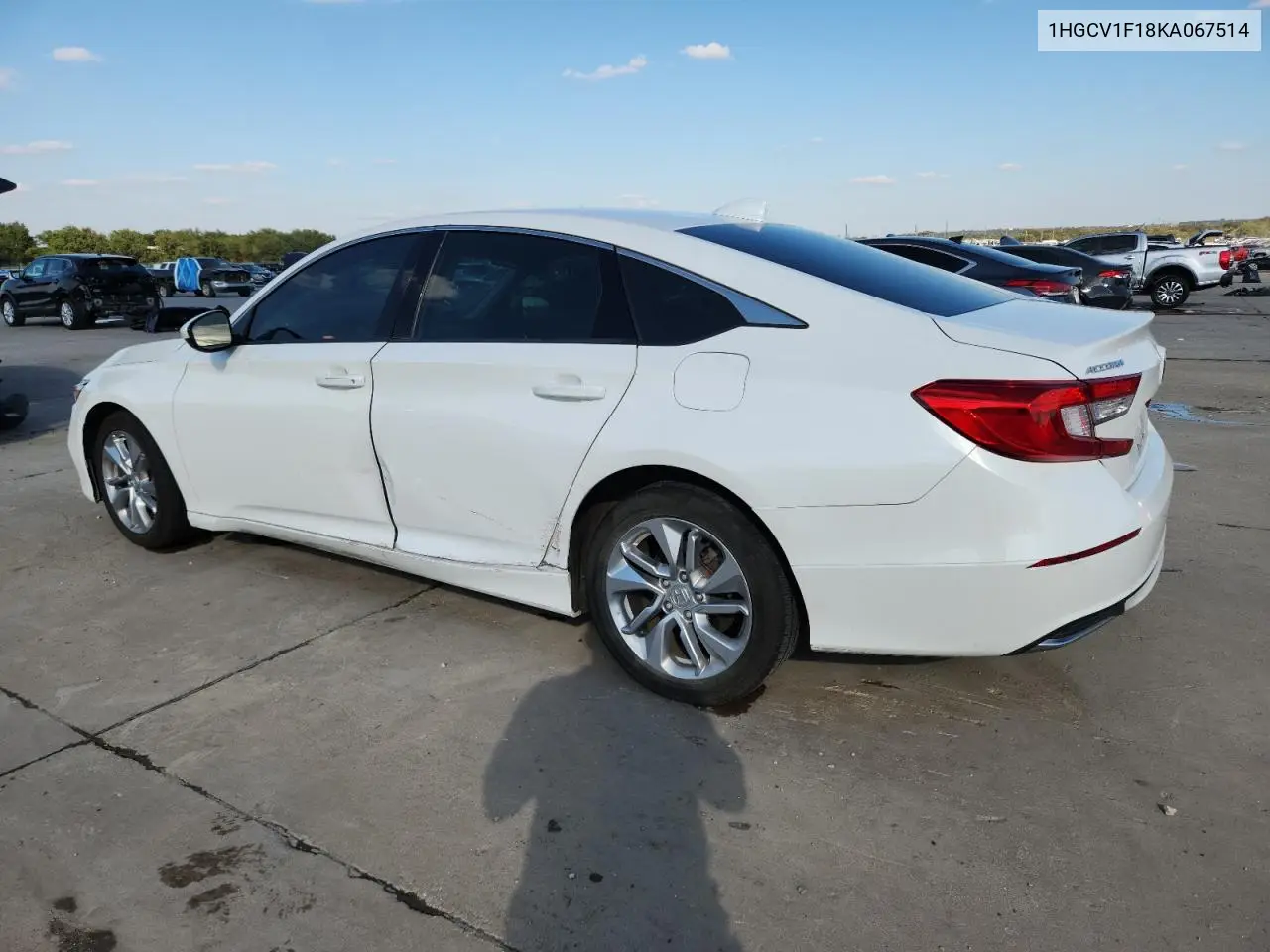 1HGCV1F18KA067514 2019 Honda Accord Lx