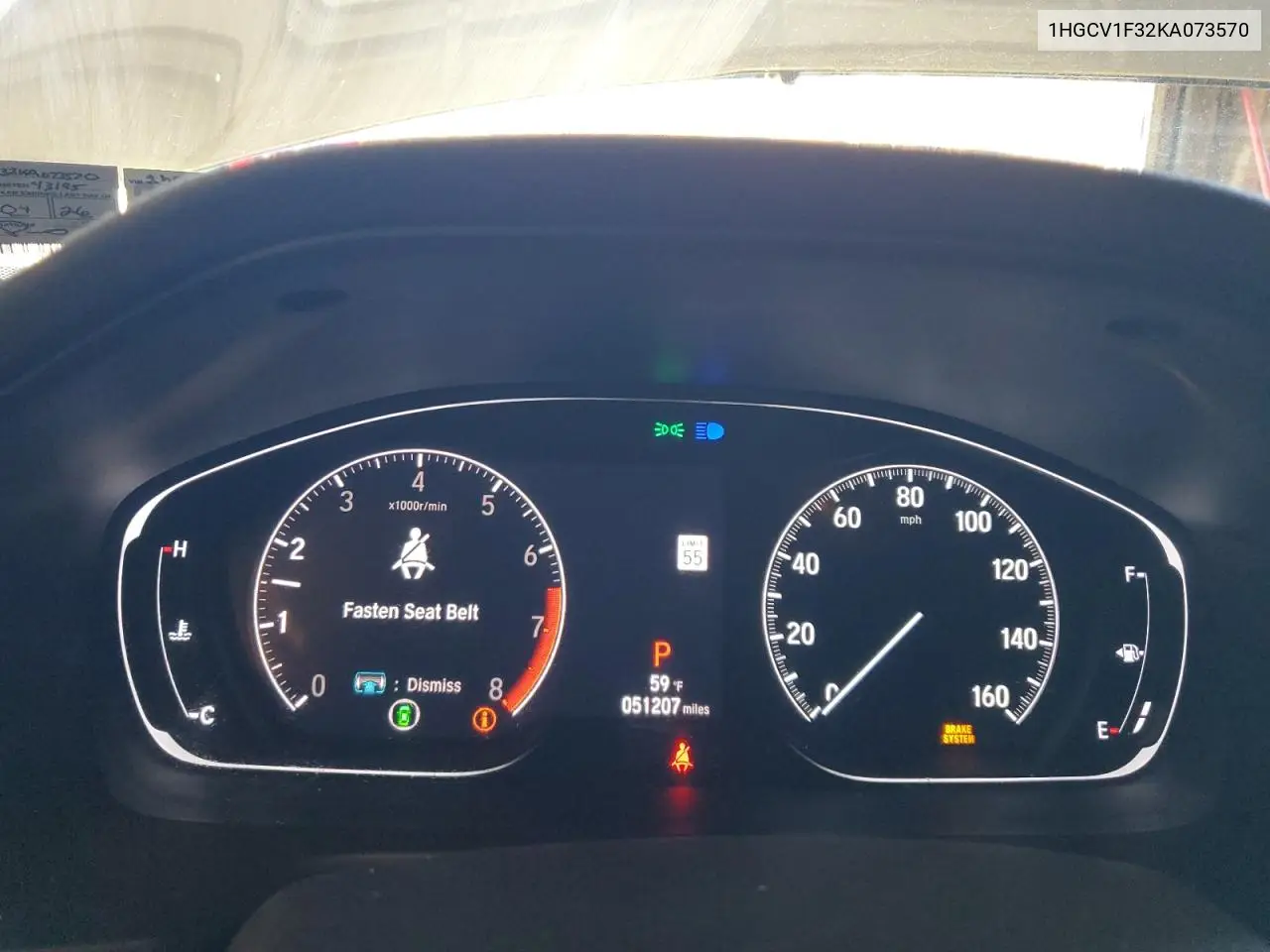 1HGCV1F32KA073570 2019 Honda Accord Sport