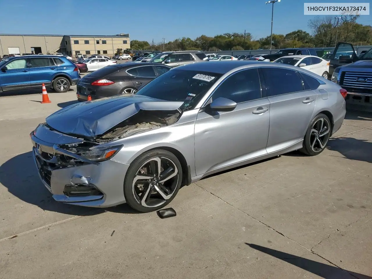 1HGCV1F32KA173474 2019 Honda Accord Sport