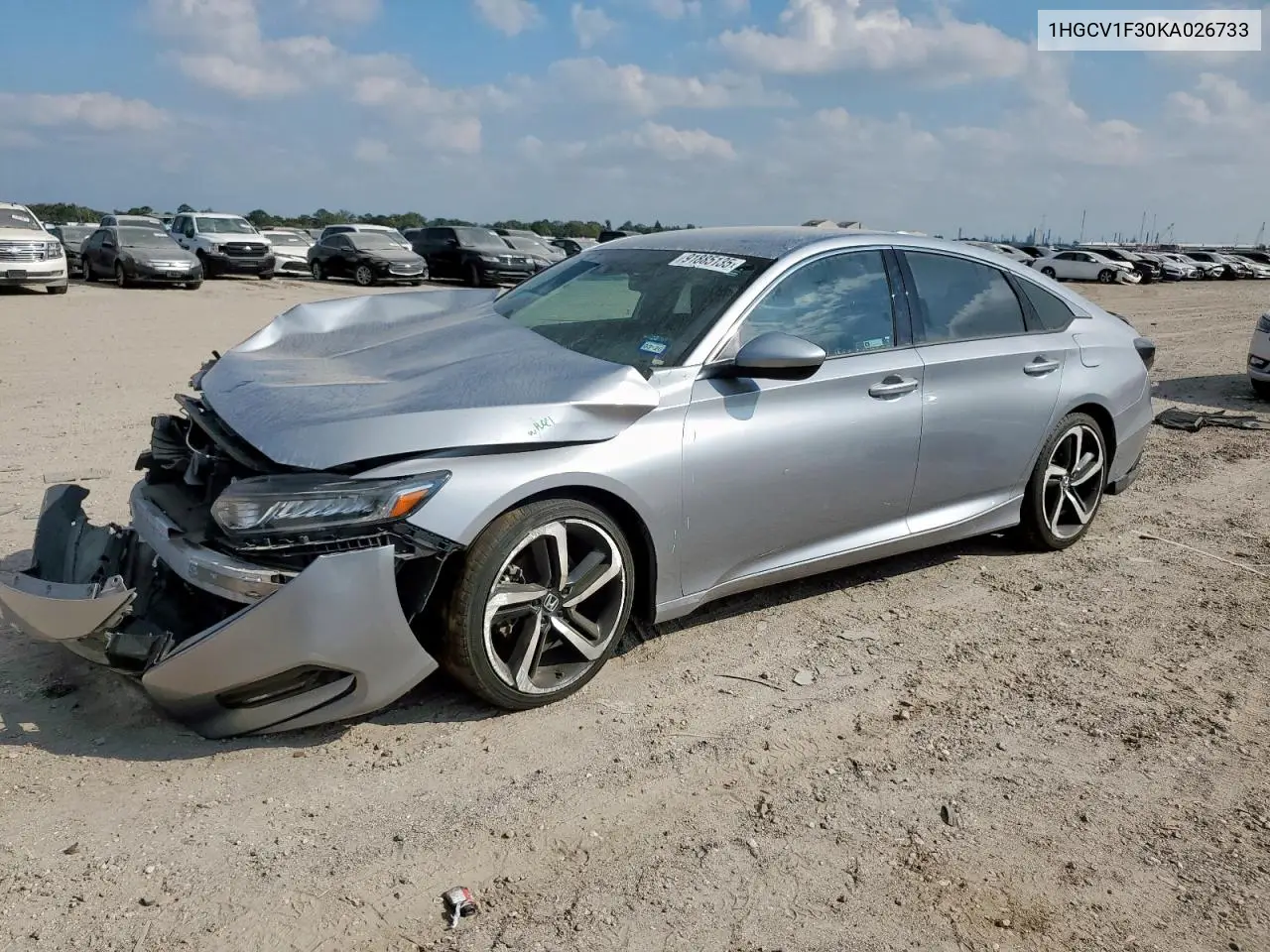1HGCV1F30KA026733 2019 Honda Accord Sport