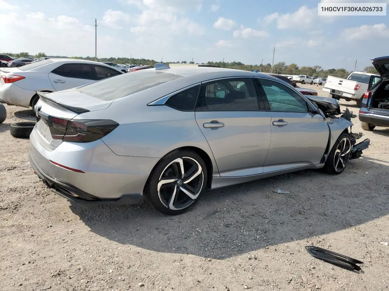 1HGCV1F30KA026733 2019 Honda Accord Sport