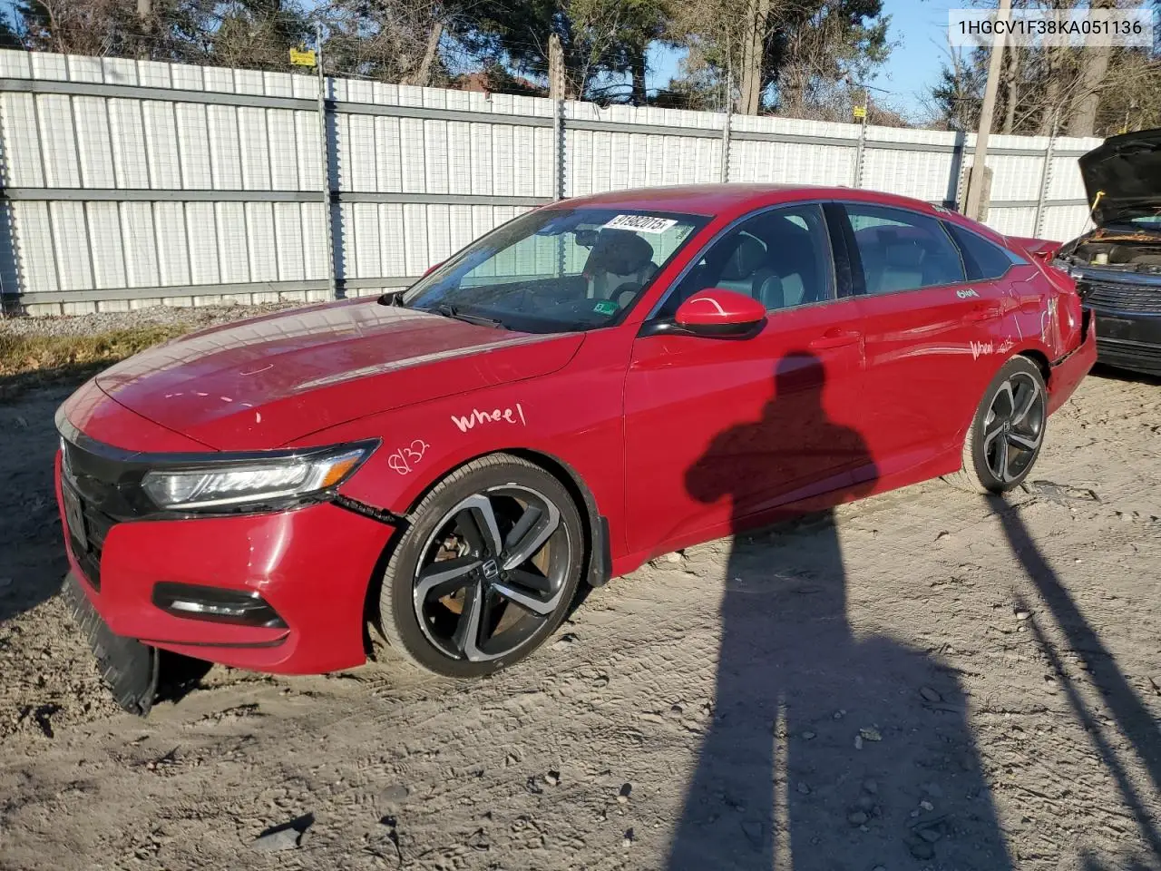 1HGCV1F38KA051136 2019 Honda Accord Sport