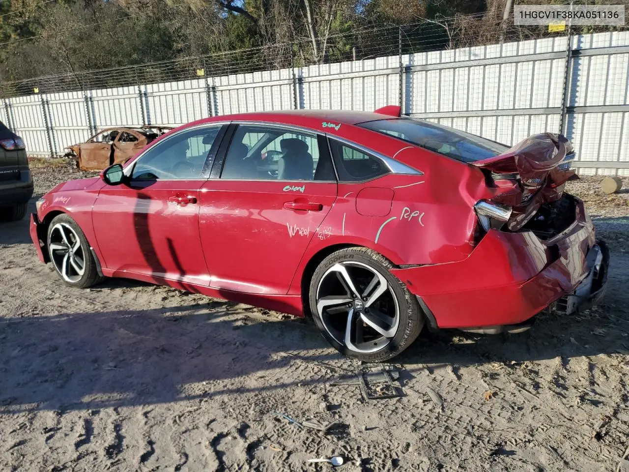 1HGCV1F38KA051136 2019 Honda Accord Sport
