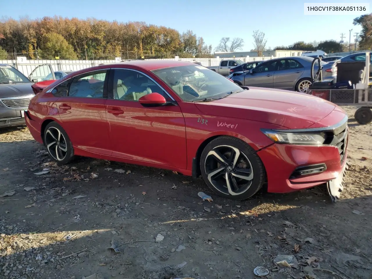 1HGCV1F38KA051136 2019 Honda Accord Sport